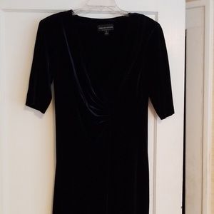 Navy blue velvet dress